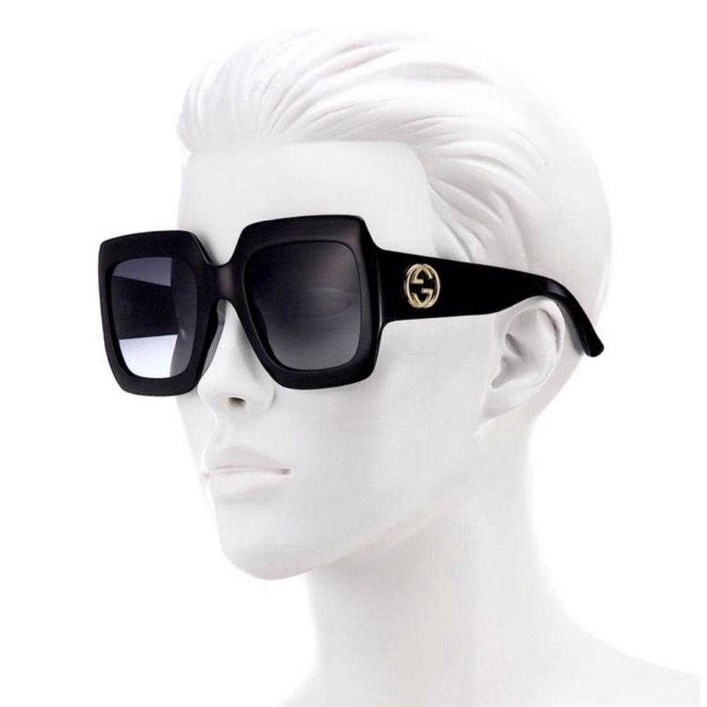 Gucci Black Rectangle Sunglasses - image 1